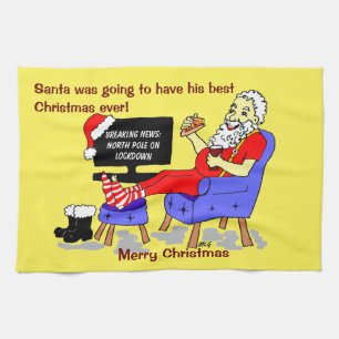 Santa Bestes Weihnachten Allerlustigsten Cartoon Geschirrtuch