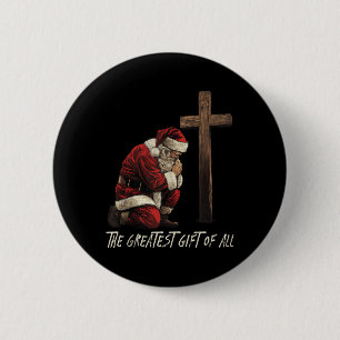 Santa betender Jesus gläubiger Weihnachten Tank T Button