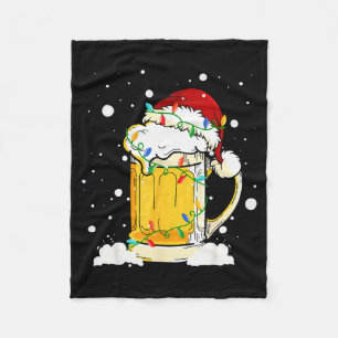 Santa Bier Frohe Weihnachten Trinken Frohe Feierta Fleecedecke