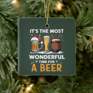 Santa-Bier-Weihnachtsfeier Trinken Familie Geschen Keramikornament