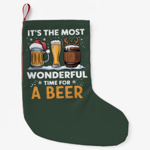 Santa-Bier-Weihnachtsfeier-Trinken-Familie-Geschen Kleiner Weihnachtsstrumpf