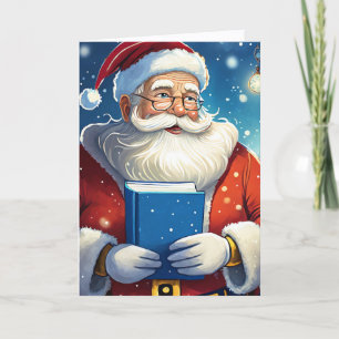 Santa Big Book Weihnachten Karte