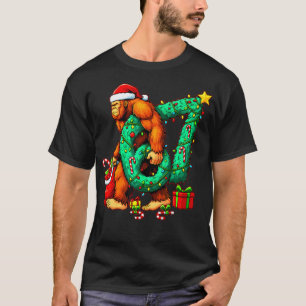 Santa Bigfoot 67 Weihnachtsbaum Xmas Lichter Lusti T-Shirt