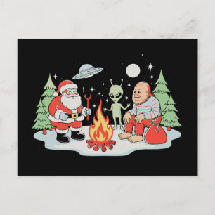 Santa Bigfoot Alien Lagerfeuer Weihnachten Urlaub