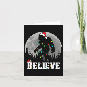 Santa Bigfoot Christmas Lights Funny Sasquatch Bel Karte