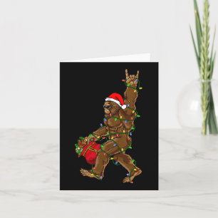 Santa Bigfoot Christmas Lights Rock Fun Sasquatch Karte