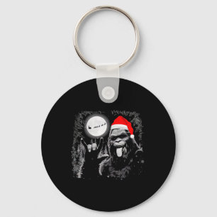 Santa Bigfoot Rock on Christmas Weihnachten Weihna Schlüsselanhänger