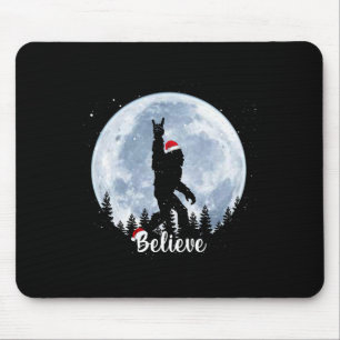 Santa Bigfoot Weihnachten Rock Roll Sasquatch Glau Mousepad