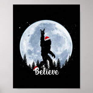 Santa Bigfoot Weihnachten Rock Roll Sasquatch Glau Poster