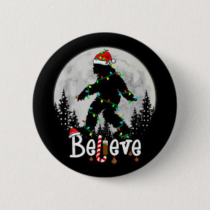 Santa Bigfoot Weihnachten Sasquatch Glaube Xmas Mä Button