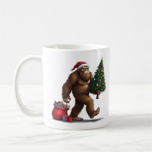 Santa Bigfoot Weihnachtsbaum Xmas Lichter Kaffeetasse