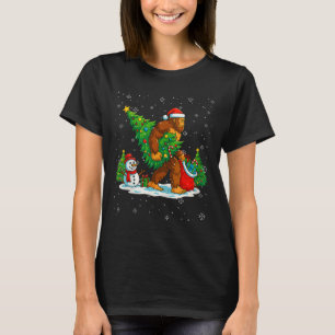 Santa Bigfoot Weihnachtsbaum Xmas Lichter Lustig S T-Shirt