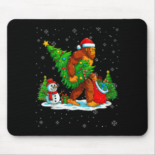 Santa Bigfoot Weihnachtsbaum Xmas Lichter Lustiger Mousepad