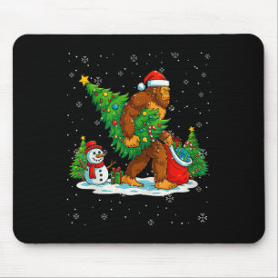 Santa Bigfoot Weihnachtsbaum Xmas Lichter Lustiger Mousepad