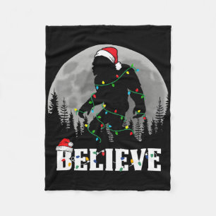 Santa Bigfoot Weihnachtsbeleuchtung Lustiger Sasqu Fleecedecke