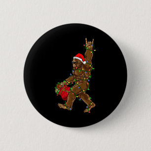 Santa Bigfoot Weihnachtsbeleuchtung Rock Funny Sas Button