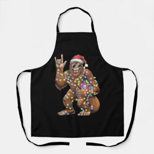 Santa Bigfoot Weihnachtsbeleuchtung Rock Lustig  Schürze