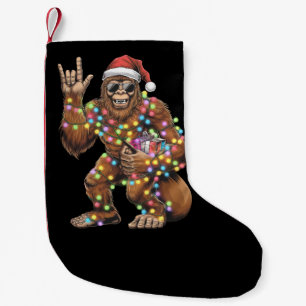 Santa Bigfoot Weihnachtslichter Rock Lustig Kleiner Weihnachtsstrumpf