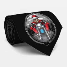 Santa Biker Christmas Neck Tie