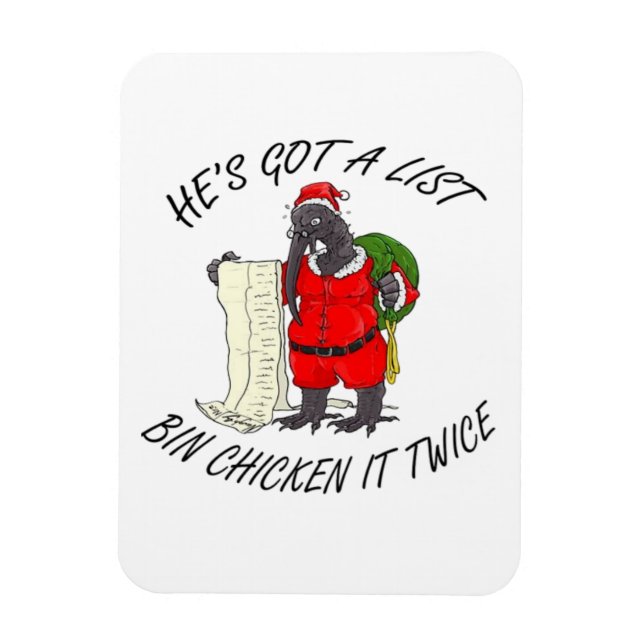 Santa Bin Chicken Magnet (Vertikal)