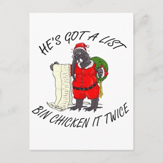 Santa Bin Chicken Postkarte (Vorderseite)