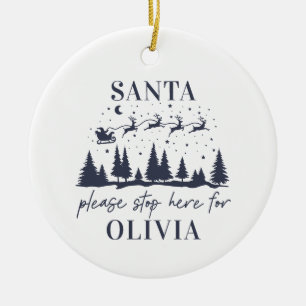 Santa bitte hier für das traditionelle Weihnachten Keramik Ornament