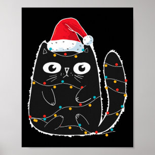 Santa Black Cat in der Weihnachtskatze in Lover Poster