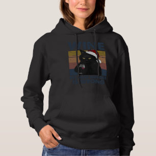 Santa Black Cat trinkt, weil Mord falsch ist W Hoodie