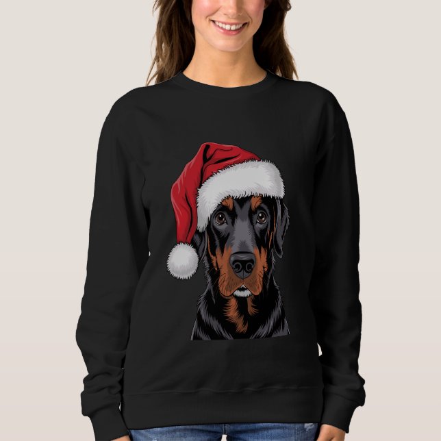 Santa Black Lab Weihnachts-Hund Labrador Lover Lab Sweatshirt (Vorderseite)