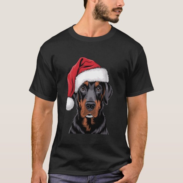 Santa Black Lab Weihnachts-Hund Labrador Lover Lab T-Shirt (Vorderseite)