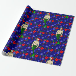 santa blonde merman hässliche Weihnachtsgeschenke Geschenkpapier