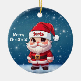 Santa Blue🎅 🎄 Keramik Ornament