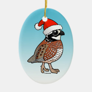 Santa Bobwhite Keramik Ornament