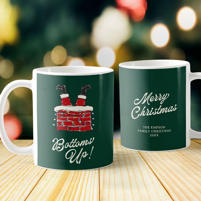 Santa Bottoms Up Funny Holiday Kitchen and Gift Kaffeetasse (Von Creator hochgeladen)