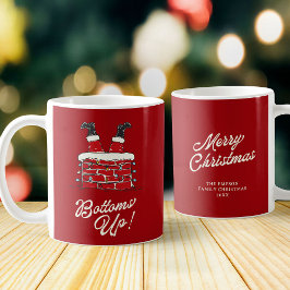 Santa Bottoms Up Funny Holiday Kitchen and Gift Kaffeetasse