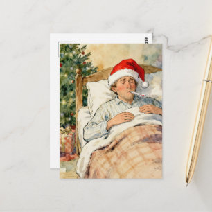 Santa brachte die Grippe Postkarte