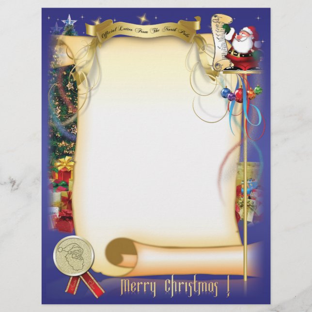 Santa-Brief Briefbogen (Vorderseite)