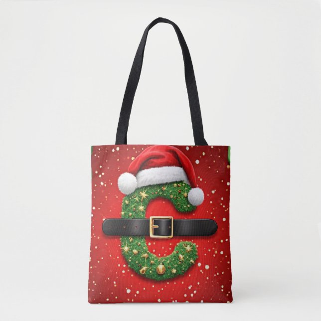 Santa Brief C Mit Weihnachtskranz Dekor 🎁 Tasche (Vorderseite)