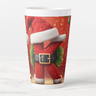 Santa-Brief K mit Kiefern-Kranz Weihnachtsglanz 🎅 Milchtasse