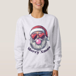 Santa Bubble Gum Ugly Merry Xmas Sweatshirt