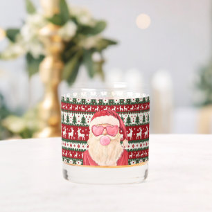 Santa Bubblegum Weihnachtsmann Pullover Kunst Whiskyglas
