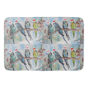 Santa Budgie Budgies Musterteppichpapier Badematte