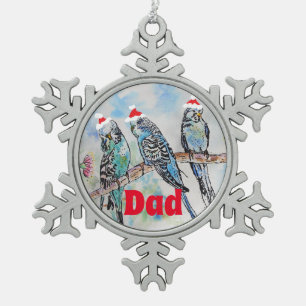 Santa Budgie Parrot Budgies Papa Vater Ornament