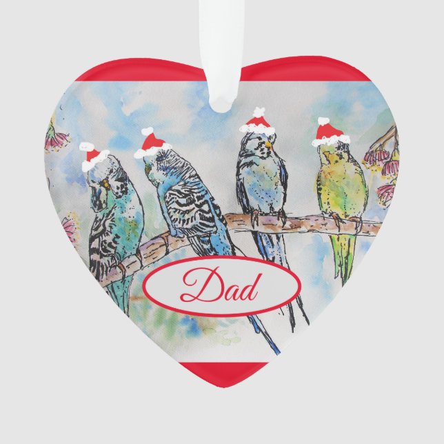 Santa Budgies Budgie Weihnachts-Vater Dekoration (Vorderseite)