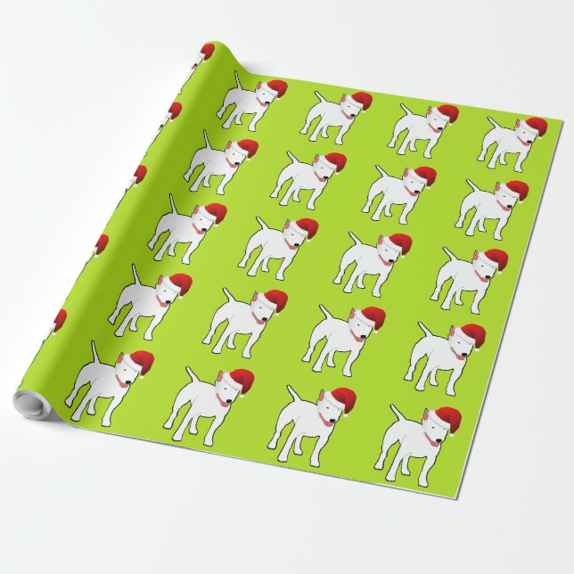 Santa Bull Terrier Geschenkpapier (Ungerollt)