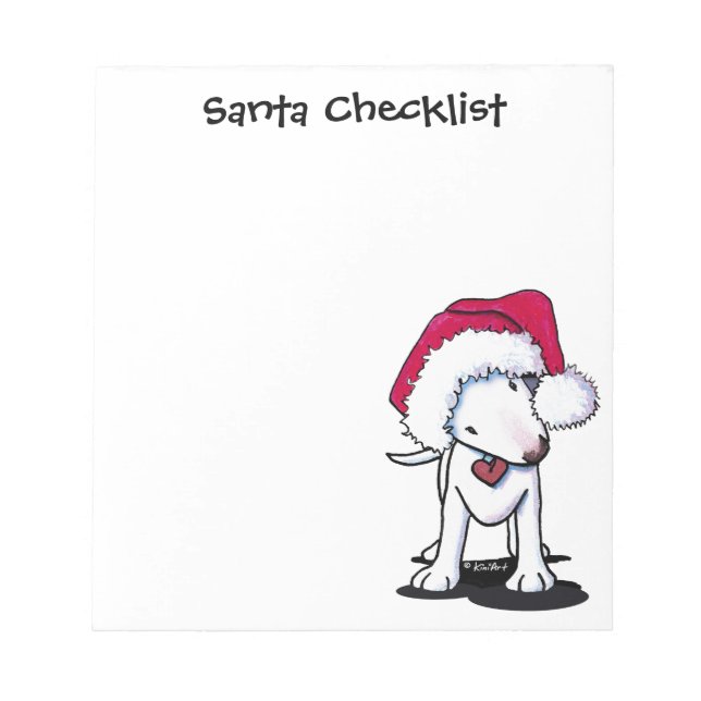 Santa Bull Terrier Notepad Notizblock (Vorderseite)