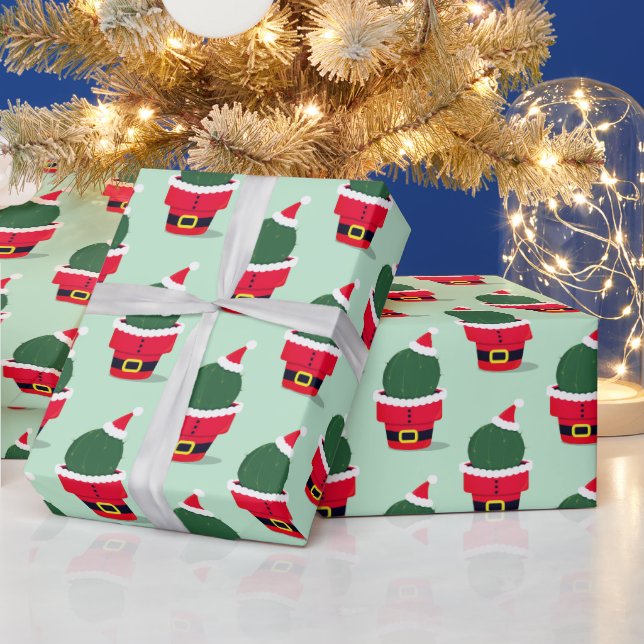 Santa Cactus Holiday Weihnachten Geschenkpapier (Feiertage)