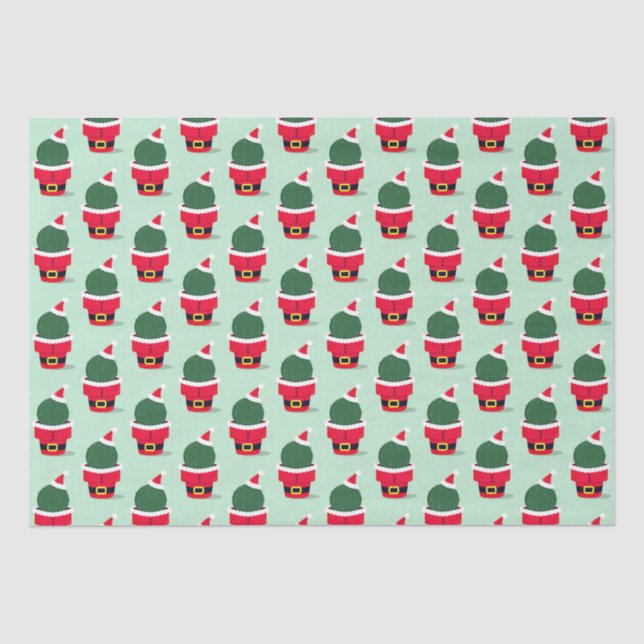 Santa Cactus Holiday Weihnachten Seidenpapier (Vorderseite)