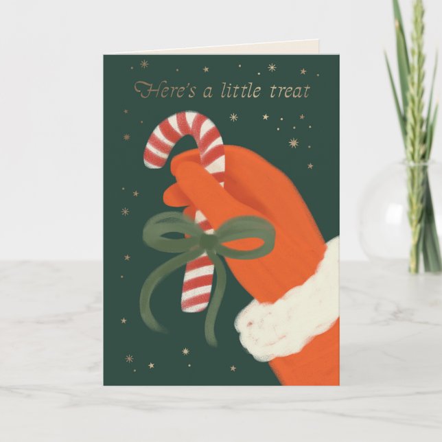 Santa Candy Cane Kleine Leckerei Money Holder Karte (Vorderseite)