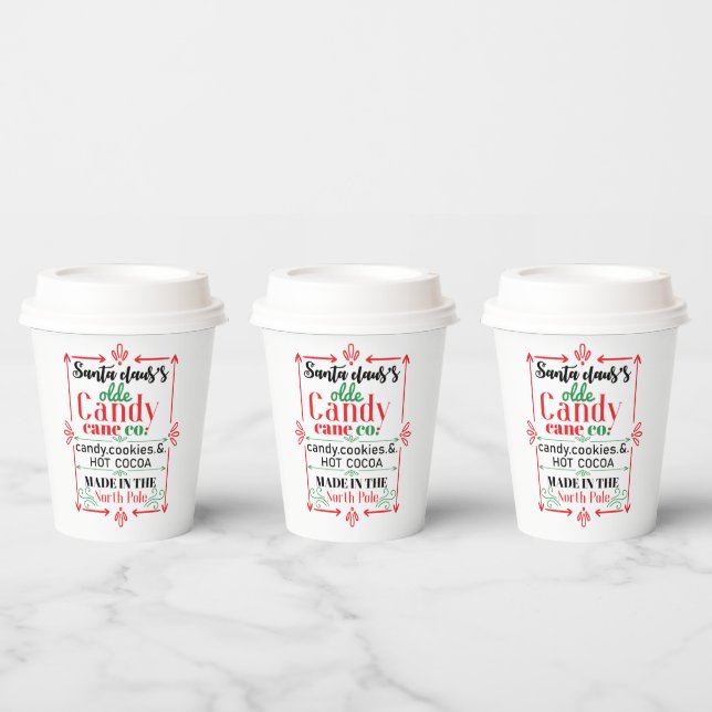 Santa Candy & Cocoa Shop Weihnachten Pappbecher (Multi)